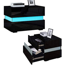 FGDSA Comodino Comodino Laccato Lucido Comodino Comodino Comodino Comodino Comodino Casa Camera da Letto (Nero)