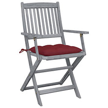 vidaXL Sedie da Giardino Pieghevoli 4pz con Cuscini in Massello Acacia