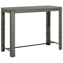 FAMIROSA Tavolo Bar da Giardino Grigio 140,5x60,5x110,5 cm in Polyrattan