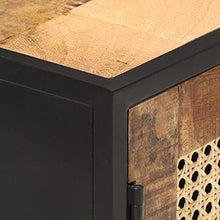 vidaXL Credenza 60x35x75 cm in Legno di Mango Grezzo e Canna Naturale