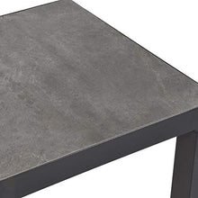 Gartentraum Tavolo Lounge 120cm Alluminio e Ceramica - Grigio - Tavolo Lounge Rano