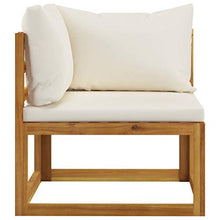 SKM Set Divani da Giardino 8 pz con Cuscini Crema Massello Acacia (83kg)