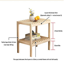 FEANG Tavolo da Comodino Moderno a 2 Livelli da Letto del Comodino del Comodino Tavolo Laterale Tavolo Laterale per Camera da Letto, Piccolo Spazio e Soggiorno con StorGo Shelf