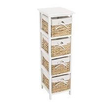 Home Gadgets Mobile cassettiera 4 cassetti legno bianco 97 cm
