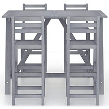 vidaXL Set da Bar da Giardino 5 pz Grigio in Legno Massello di Acacia