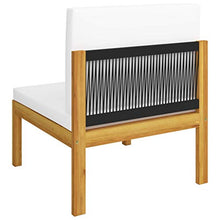 FAMIROSA Set Divani da Giardino 9 pz con Cuscini Crema Massello Acacia-7896