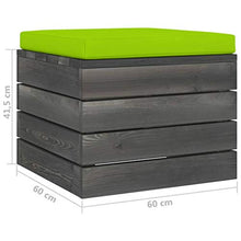 vidaXL Pouf da Giardino su Pallet con Cuscino in Legno di Pino