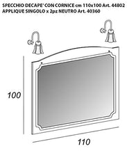 Mobile bagno a terra moderno Caravaggio effetto decapè, misura cm 120, con specchio e applique, lavabo, colonna e pensile