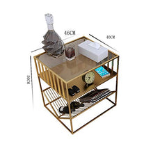 WALNUTA Modern Light Ferro Battuto Comodino Nordic Semplice Vetro Laterale Gabinetto Camera Governo di immagazzinaggio Metallo Angolo Gabinetto