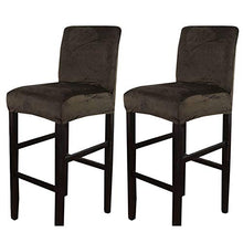 JHLD Velluto Coprisedie per Bar, Elasticizzato Coprisedie con Schienale Basso Morbido Elastico Cuscino per Sgabello da Bar Rimovibili E Lavabili per Sgabello da Bar Kitchen Cafe-Verde Scuro-Set di 2