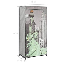 Tidyard Armadio New York 75x45x160 cm in Tessuto