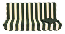 Stiliac 9411T312 Set Cuscini Ricambio per dondolo 3 posti, Rigato Bianco/verde, 150x55x6 cm