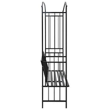 SKM Arco da Giardino con Panca Nero 114x45x205 cm in Ferro