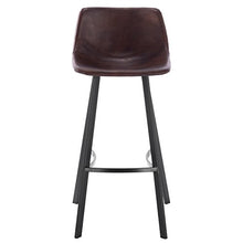 WOLTU Coppia Sgabelli da Bar Sgabello Vintage Industriale Sedia Cucina Alta con Schienale Ecopelle Metallo Marrone