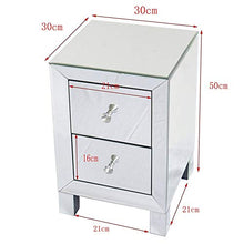 SUNTAOWAN (30 x 30 x 50 CM FCH Specchio Due cassetti Comodino da Comodino in Argento Comodino