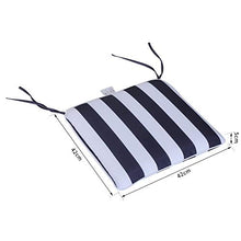 miozzi Set 6 Cuscini per Sedia Sfoderabili 100% Poliestere Bianco e Blu 42x42x5 cm
