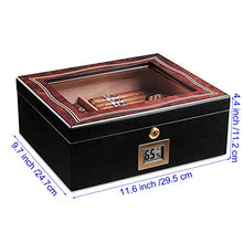 N / C Humidor per sigari da Tavolo con igrometro, Materiale in Legno di Cedro di Alta qualità, Grandi Dimensioni, Superficie Liscia, divisore Regolabile Morbido e Confortevole