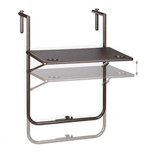 Relaxdays Tavolino Pieghevole da Balcone, Tavolo da Appendere Ringhiera, Altezza Regolabile, LxP: 59,5 x 36 cm, Marrone