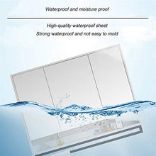 Armadietti a specchio Da Bagno Parete in Legno Massello Mobiletto da Bagno Mensola Specchio Cosmetico da Bagno (Color : Black, Size : 80 * 14 * 80cm)