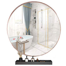 WWSHM Specchi Rotondi da Parete con specchiera in Metallo Oro Rosa con Specchio per mensola per Ingresso Bagno, Sala da Pranzo e Soggiorno (Diametro 40 cm / 16"~ 70 cm / 27,6")