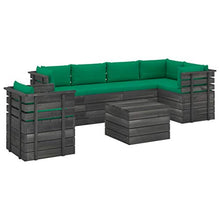 FAMIROSA Set Divani da Giardino su Pallet 7 pz con Cuscini Massello Pino-1916