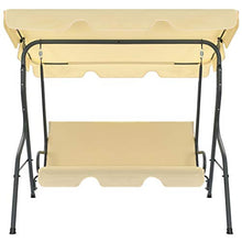 Tidyard Dondolo da Giardino, Dondolo 2 Posti 170x110x153 cm Bianco Crema