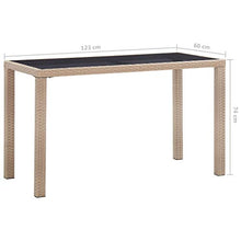SKM Tavolo da Giardino Beige 123x60x74 cm in Polyrattan
