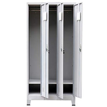 FAMIROSA Armadio con 3 Armadietti in Acciaio 90x45x180 cm Grigio