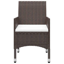 FAMIROSA Set da Pranzo da Giardino 3 pz Marrone in Polyrattan e Vetro