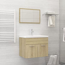 vidaXL Set Mobili da Bagno 2 pz Rovere Sonoma in Truciolato