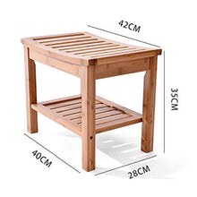 Sgabelli CJC Panca da Doccia Sedile con Ripiani bambù Spa da Bagno in Legno Impermeabile Organizzatore di Stoccaggio Bagno Antiscivolo Dentro Fuori (Color : Bamboo)