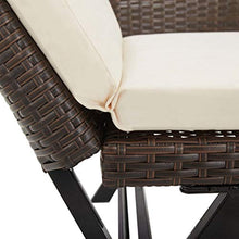 Festnight Panchina da Esterni in Polyrattan, Panche da Giardino con Cuscini Marrone 176 cm