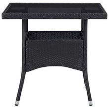 SKM Set Mobili da Pranzo per Giardino 5 pz Nero Polyrattan e Acacia (41.64kg)