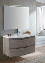 Set Mobile Curvo Lavabo Specchio LED Arredo Bagno Moderno Virginia90 CERAMICHEMIRANDA-Tessuto