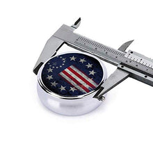 Betsy Ross - Contenitore rotondo per pillole con bandiera americana a 3 scomparti, in metallo, per medicina e vitamine, per viaggi all'aperto