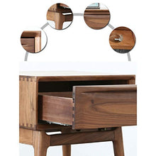 LICHUAN Tavolino comodino per camera da letto, comodino in noce nero con cassetto, tavolino da comodino, facile da montare