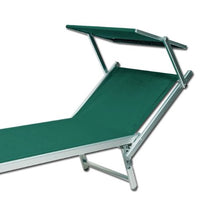 WEBMARKETPOINT Lettino da Spiaggia Regolabile Sdraio Prendisole in Alluminio Verde