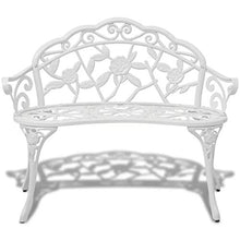 Gotop - Panca da giardino a 2 posti, con motivo floreale, 100 x 54 x 80 cm, colore: Bianco