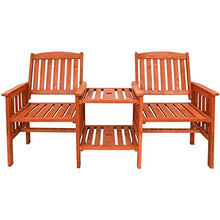 Alfresco Living - Sedia da giardino in legno duro, con tavolo e sedia