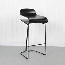 LWW Sgabelli, sgabelli, Sgabello sedia con schienale colazione sgabello con una sede curva e Pedali,Nero,Height65cm
