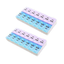 2 portapillole per 7 giorni, per medicina, tablet, dispenser, organizer settimanale