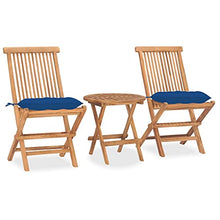 vidaXL Set da Pranzo Giardino Pieghevole 3 pz Cuscino Massello di Teak