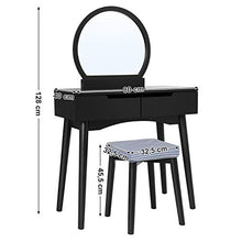 zhangfengjiao Toilette in Legno Massello in Stile Europeo, Toletta con Sedia, Cassetto E Specchio, Adatta per Camera da Letto, Bagno