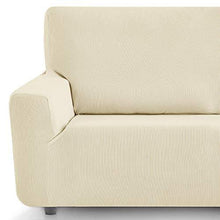 Eiffel Textile Funda Sofa Elastica Protector Adaptable Rústica Fodera per Divano, 94% Poliestere, 6% Elastan, Avorio, 3 Posti - Arredi Casa
