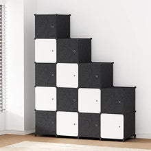 JOISCOPE Armadio Camera da Letto Appendiabiti Portatile, Armadio Guardaroba Componibile con Ante, Armadio Modulare Salvaspazio 12 Cubi