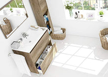 Dmora Mobile Bagno + Specchio-Legno-cm. 80 x 80 x 45, Unico