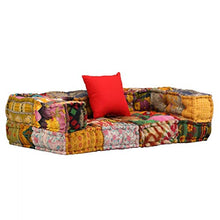 vidaXL Divano Modulare a 2 Posti con Braccioli in Tessuto Patchwork Letto Sofa
