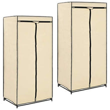 Tidyard Armadio 2 pz Crema 75x50x160 cm,La Consegna Include 2 Appendiabiti