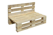Divano in pallet, levigato e piallato, da 120 cm x 60 cm, per interni/esterni, naturale, con poltrone in pallet