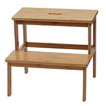 Mendler Sgabello scaletta HWC-B87 Legno Bambu 43x47x38cm